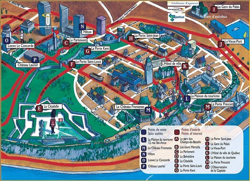 Quebec atracciones mapa