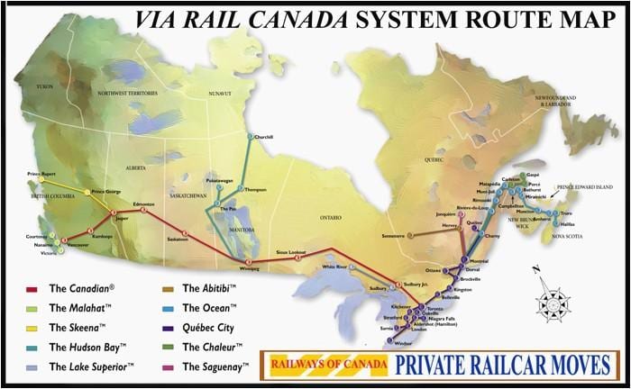 Mapa de la Ciudad de Quebec de la estación de tren