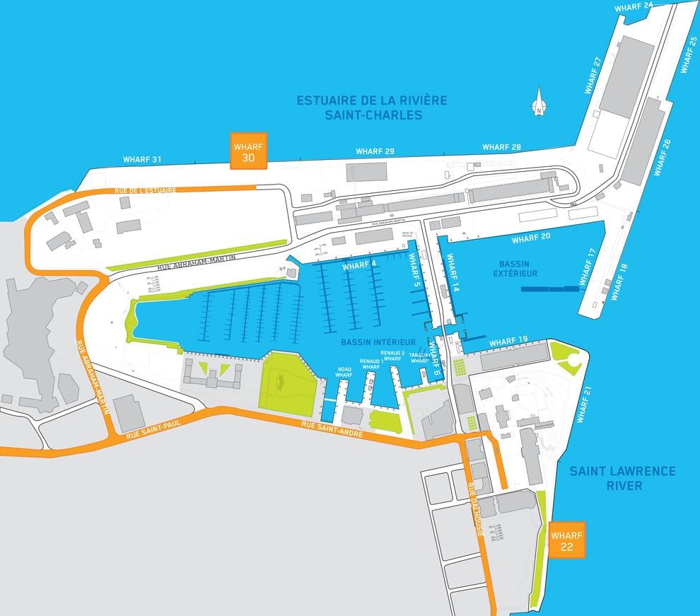 la terminal de cruceros de la Ciudad de Quebec mapa