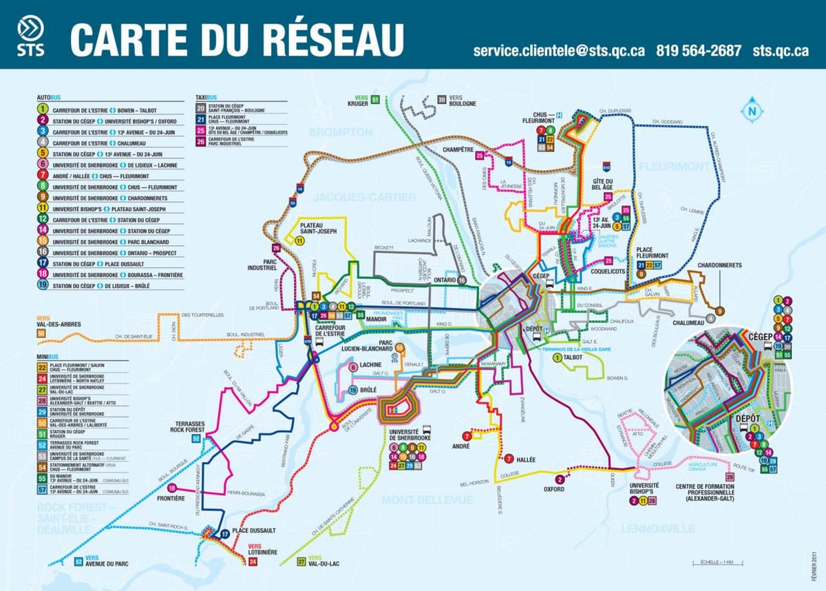 La Ciudad de Quebec rutas de autobús mapa