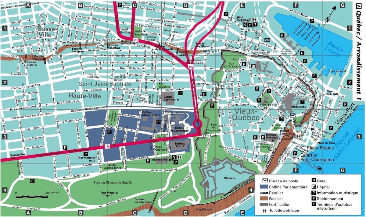 Mapa de la ciudad de la Ciudad de Quebec