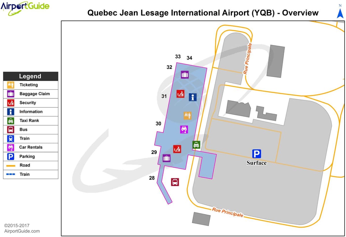 Mapa de la Ciudad de Quebec aeropuerto